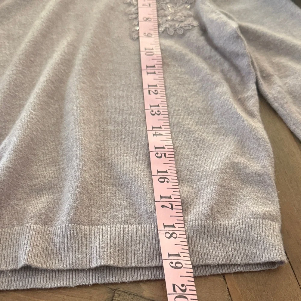 Jenny Yoo Mauve Embroidered Sweater Blouse - Picture 10 of 10